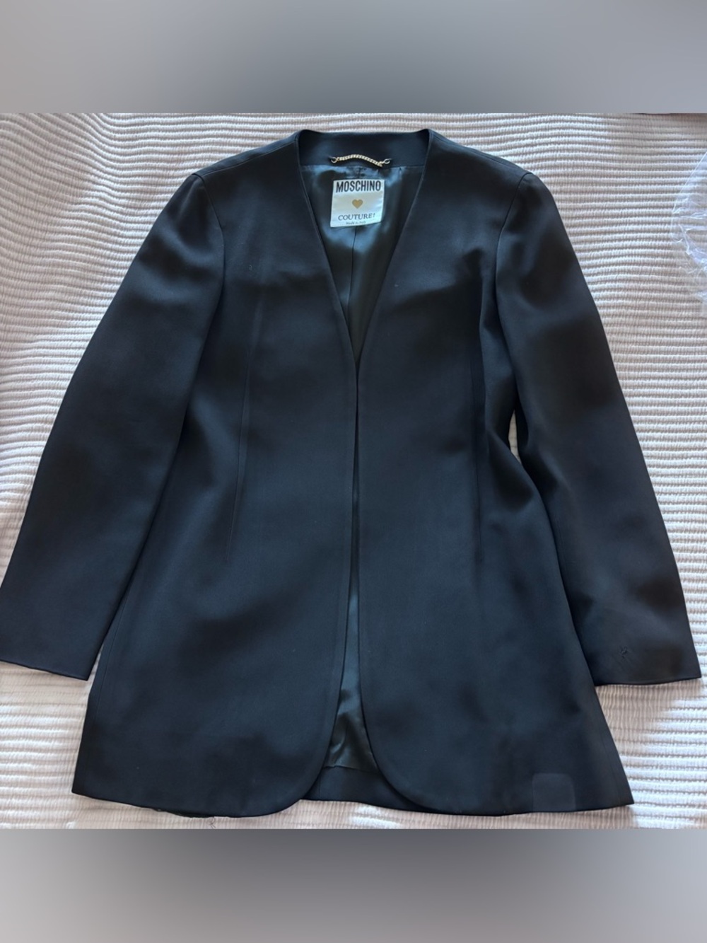 Moschino Couture vintage Black Open-Front Women's Blazer Coat S/M